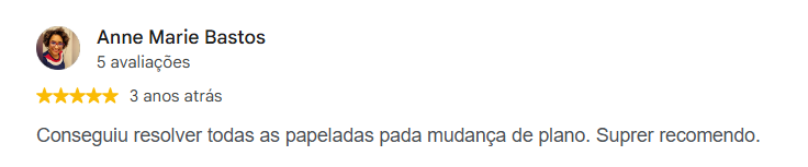 Avaliação positiva recomendando a PLA Seguros